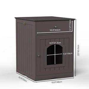 Casetta per Gatti XXL in Legno con Ampio Spazio Interno, Tavolino Laterale e Comodino per Gatti (Marrone) - Product Image 5