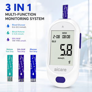 Moniteur multifonctionnel CE 3 en 1 pour le cholestérol, l'acide urique et le glucose, glucomètre, mesureur de corps cétoniques dans le sang - Product Image 1