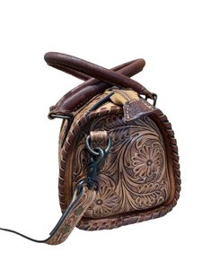 Bolso Ejecutivo de Cuero Genuino Hecho a Mano, Estilo Western, con Estampado Animal Marrón y Cierre de Cremallera, Hecho en India - Product Image 2