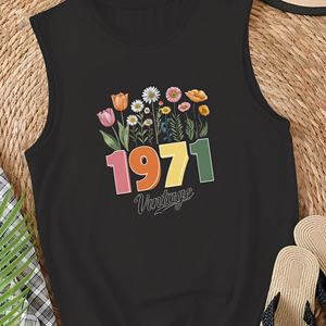 เสื้อกั๊กลำลองของผู้หญิง1971ย้อนยุคด้วยดอกไม้ - Product Image 3