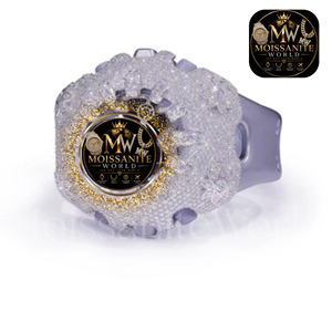 Moissanite World Luxury Unisex Quartz <b>Watch</b> 40mm Iced Out Moissanite Diamond Dial Sapphire <b>Crystal</b> 20mm Band Antique Coin - Product Image 2