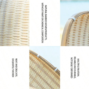 Plateaux de service élégants carrés en bambou naturel Décor minimal Cuisine Maison Fruits Snacks Stockage pour la cuisine ou la maison - Product Image 2