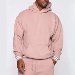 Ensemble de survêtement rose à capuche pour homme, coupe décontractée, manches longues, couleur unie, pantalon à cordon avec poches latérales, idéal pour l'automne - Product Image 5