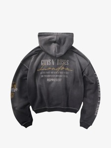 Sudadera con capucha unisex negra con lavado ácido, ecológica, de felpa francesa 100% algodón, oversize, con cremallera, estampado de calavera y cruz, estilo streetwear. - Product Image 2