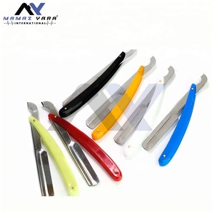 Rasoir de barbier jetable professionnel turc avec logo personnalisé, lame en acier inoxydable, manche en plastique ABS, bord droit - Product Image 3