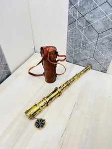 กล้องโทรทรรศน์ทองเหลืองลายโจรสลัดธีมเทวดา โดแลน ลอนดอน 1920 พร้อมซองหนัง โดย OLD WORLD TREASURE HANDICRAFTS - Product Image 5