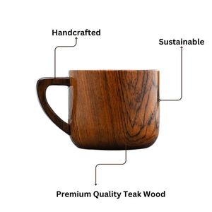 Taza de Madera Artesanal de Moda, Taza de Café y Té de Madera de Acacia, Taza Reutilizable de Estilo Rústico, Accesorios Ecológicos para la Mesa de Cocina - Product Image 6