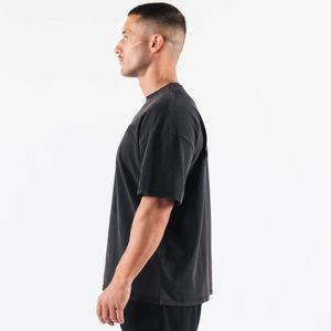 เสื้อยืดคอกลมแขนสั้นสีดำล้วนทรงหลวมสไตล์สตรีทฮิปฮอปพิมพ์ลายสำหรับผู้ชาย ผ้าฝ้ายเนื้อนุ่ม - Product Image 2