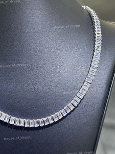 Collar de moissanita con baño de rodio para mujer, con engaste hecho a mano, estilo clásico para fiestas, en plata 925 - Product Image 5
