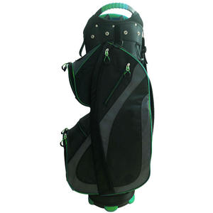 Sac de golf professionnel en cuir PU noir avec organisation multi-poches durable et base renforcée pour une stabilité accrue lors de la conduite - Product Image 2