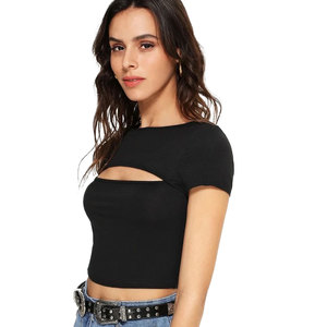 Haut court pour femme Solid Trader Chic, mode urbaine, tissu respirant, ourlets soignés, confort supérieur, style de vie actif et flexible - Product Image 3