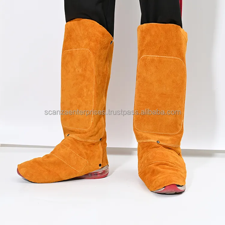 Custom Logo Top Selling Custom Logo Heat Resistant Foot Leg Guard Leather Welding Spat