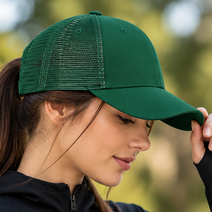 Casquette Trucker Unisexe OEM ODM avec Logo Brodé, 5 Panneaux en Sergé de Coton, Visière Plate Avant, Fermeture Strapback, Style Vintage, pour l'Été et le Sport - Product Image 5