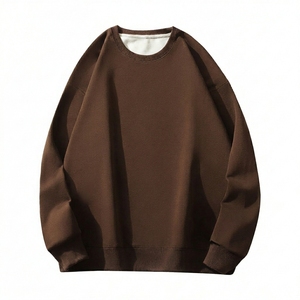 เสื้อสเวตเชิ้ตผู้ชายคอกลมทรงโอเวอร์ไซส์ สีพื้น ผ้าถัก ทรงปกติ สวมใส่สบายๆ สำหรับฤดูใบไม้ร่วง ผลิตจากผ้าฝ้าย 100% แขนยาว - Product Image 4