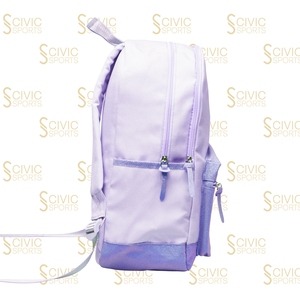 Girls Purple Glitter <b>Backpack</b> with Zipper Closure Soft Handle School <b>Backpack</b> Polyester Material with Zipper Closure - Product Image 5