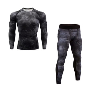 OEM <b>Men's</b> Compression Workout Set Long Sleeve Thermal <b>Base</b> <b>Layer</b> Shirt & <b>Pants</b> for Training & Gym Wear - Product Image 6