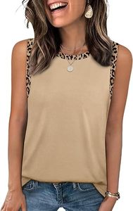 Women's <b>Tank</b> <b>Tops</b> <b>Lace</b> Solid Jersey Knitted Breathable Casual O-Neck Boho Color Block Sleeveless Summer Beach Vacation Curved XL - Product Image 3