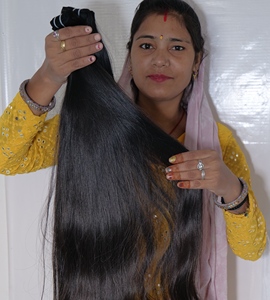 Cheveux humains vierges bruts non traités à 100 %, cuticules alignées, mèches lisses de cheveux indiens, extensions de cheveux indiens bruts - Product Image 2