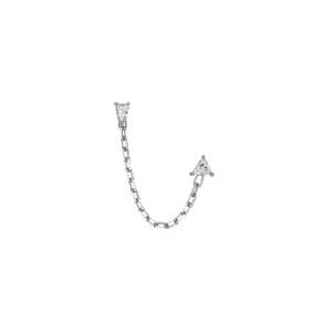 4 cm Multiple Piercing Link <b>Dangle</b> Attachment Double Studs Ear Cuff Dainty Component Wholesale 14K Gold <b>Earrings</b> Chain Connector - Product Image 3