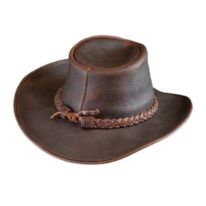 Sombrero Vaquero Clásico de Gamuza Marrón Claro con Corona Alta, Banda Trenzada en Contraste y Ala Ancha - Product Image 2