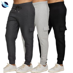 Pantalon cargo décontracté pour homme, taille mi-haute, en coton biologique, tissu molletonné, lavage coloré, écoresponsable - Product Image 2
