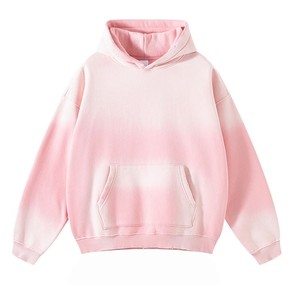 เสื้อฮู้ดโอเวอร์ไซส์ผู้หญิง ลายมัดย้อมสีชมพูไล่เฉด มีกระเป๋า แขนยาว สวมใส่สบายๆ สำหรับฤดูใบไม้ร่วง ผ้าถักเฟรนช์เทอร์รี่ รุ่น 2027 - Product Image 1