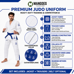 Kimono de Jiu-Jitsu IBJJF, tissé or, pré-rétréci, en coton léger, avec pantalon renforcé, pour l'entraînement en académie, vêtements de sport professionnels - Product Image 6