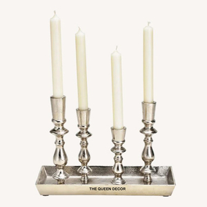 Ensemble de 2 bougeoirs en aluminium, finition dorée, pour bougies chauffe-plat, élégante décoration d'intérieur, vaisselle stylée - Product Image 2