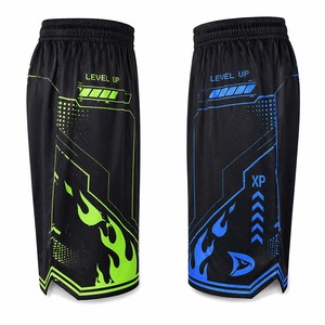 Shorts de gaming futuristes en polyester maillé premium avec design néon XP Cyberpunk, personnalisables par sublimation - Product Image 4