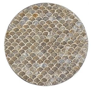 Tropical Boho Mother of Pearl Placemat Hand Inlaid Shell Charger for Summer Entertaining and Coastal Retreat - Product Image 2