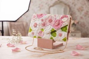 Sac à main pour femme fait main avec motifs de perles, style bohème, bandoulière chaîne, portable, toutes saisons - Product Image 2