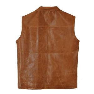 Gilet en cuir respirant pour homme, personnalisé avec logo imprimé, gilet en cuir de haute qualité pour homme, idéal pour les activités de plein air - Product Image 1