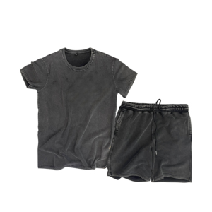 Ensemble court personnalisé avec t-shirt uni délavé et short de jogging – 2 pièces – Tenue urbaine haut de gamme - Product Image 6