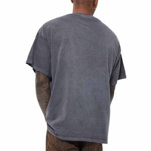 เสื้อยืดผู้ชายคุณภาพสูง สตรีทแวร์ ผ้าฝ้าย 100% แบบสั่งทำพิเศษ 240 GSM วินเทจ ล้างสีแบบแอซิด หนัก ทรงโอเวอร์ไซส์ เป็นมิตรกับสิ่งแวดล้อม ระบายอากาศได้ดี - Product Image 2