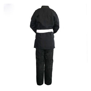 Uniforme de Judo Negro Unisex, 100% Poliéster, Duradero, Elástico, Transpirable, Corte Holgado, Talla Adulto, Ropa de Artes Marciales, Logotipo Personalizado en la Parte Delantera - Product Image 1