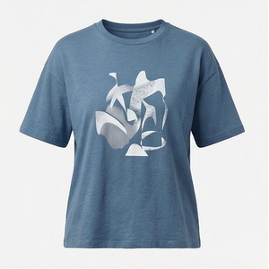 Camiseta de Mujer Personalizada 100% Algodón Orgánico, Transpirable, con Impresión por Sublimación, Decoración Moderna, Calidad Sostenible - Product Image 1