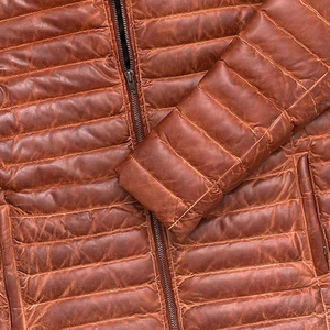 Top Quality Genuine <b>Leather</b> Sheep Skin High Street Fashion Puffer <b>Leather</b> <b>Jacket</b> for Winter Season <b>Long</b> Sleeve <b>Jacket</b> for Men - Product Image 5