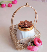 Panier en bois et métal fait main, écologique, multifonctionnel, pour décoration intérieure, cadeau de mariage, plateau, emballage de fruits secs et bonbons