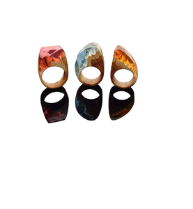 Natural Wooden With Epoxy Resin Napkin <b>Rings</b> For Wedding Dinner Festive Occasion Handmade Napkin Loops For Tableware Accessories - Product Image 3