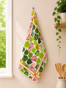 Lightweight Cotton Tea <b>Towel</b> Quick Dry Printed <b>Kitchen</b> <b>Hand</b> <b>Towel</b> Rectangle Home Use Custom Logo - Product Image 1