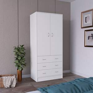 Melfa 71 H Armoire Armario de 2 puertas y 3 cajones con 1 barra colgante - Product Image 2