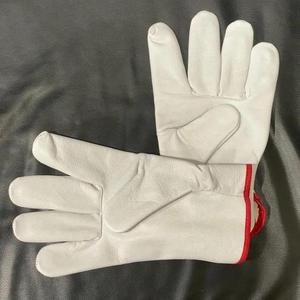 Gants en cuir blanc pour homme, gants de conduite, gants en cuir de vachette pleine fleur - Product Image 3