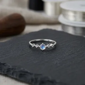Handmade Vintage Engagement <b>Ring</b> Blue Moonstone Rainbow Sterling Fine <b>Indian</b> Jewelry Trusted Seller Mehrajudin Gems Model 003 - Product Image 2