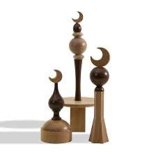 Décoration en bois en forme de croissant de lune, style arabe, pour Ramadan Moubarak, décoration de table, ornement artisanal pour la maison musulmane, accent festif arabe - Product Image 2