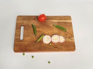 Tabla de cortar de madera de acacia gruesa con ranura para jugos, para carne, bistec, pizza y verduras - Product Image 4