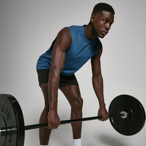 Camiseta sin mangas 100% algodón para hombre, informal, para gimnasio, entrenamiento, con logo personalizado, transpirable, lisa, atlética, para verano. - Product Image 4