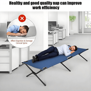 Cama de Campaña Plegable Portátil con Bolsa de Transporte, Color Azul, para Actividades al Aire Libre - Product Image 5