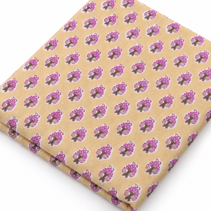 Tissu en voile de coton tissé léger imprimé à la main Pinksa, 90 GSM, largeur 43/44 pouces, motif floral unisexe, fil 60S/60S, en stock - Product Image 3