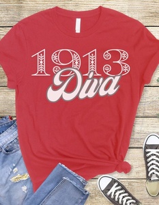 Personalized Sparkle Logo Custom Sorority Style Women and Girls T-Shirts <b>Red</b> Color <b>Glitter</b> Graphic Short Sleeve Fashion T Shirts - Product Image 3