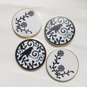 Artistic Resin <b>Drink</b> <b>Coasters</b> with Bird and Floral Motif Gold Border Round <b>Coaster</b> Set for Elegant Home Decor Gift or Home Decor - Product Image 3
